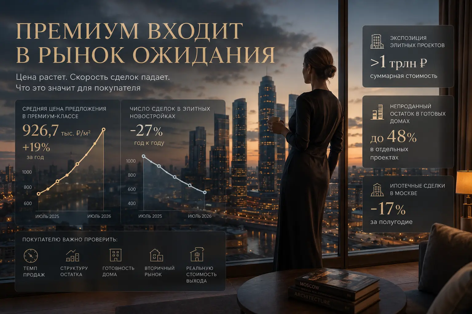 Премиум дорожает, но продаётся медленнее: что происходит с дорогими новостройками Москвы премиум дорожает